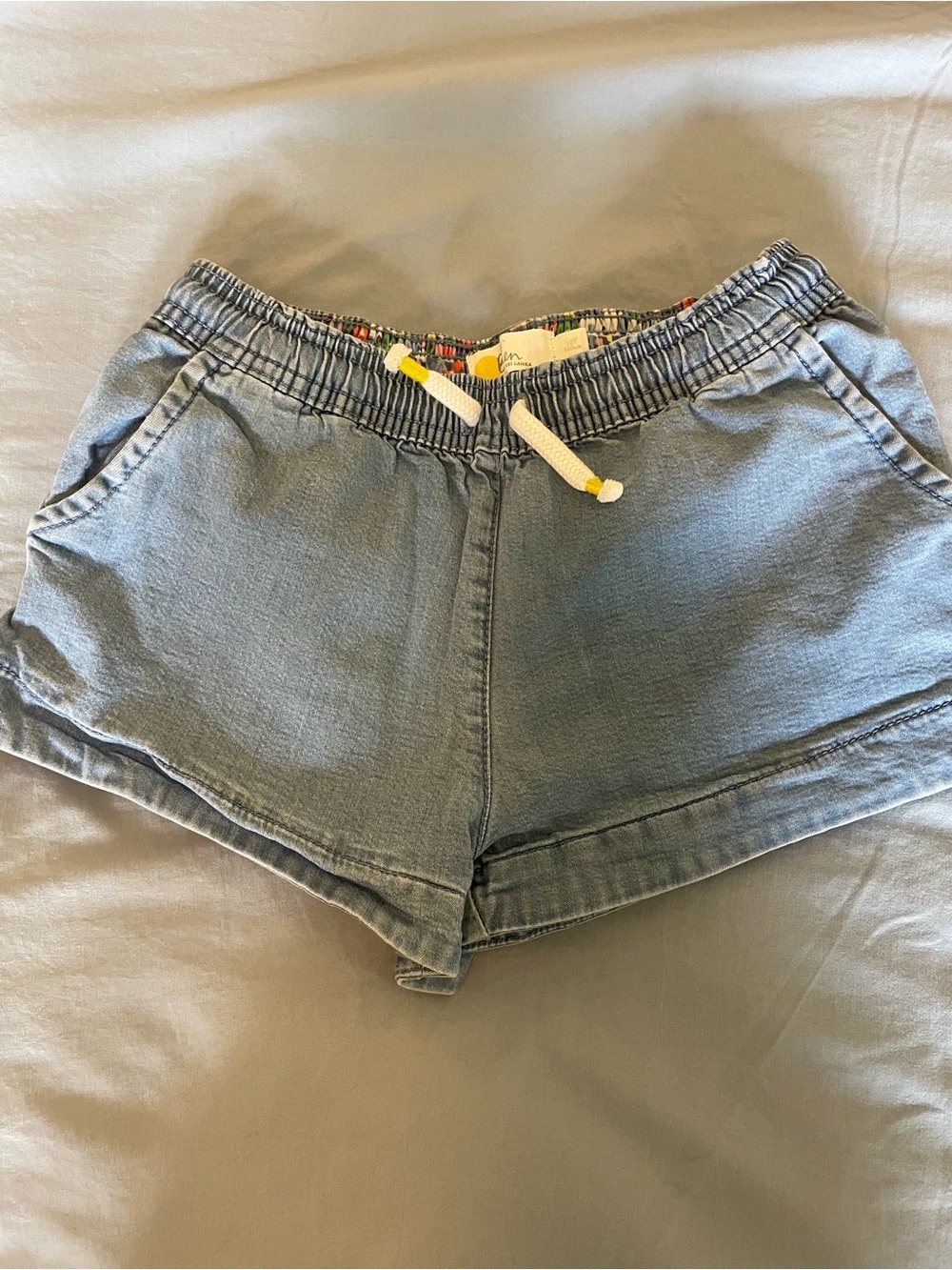 Mini Boden Light Blue Kids Drawstring Shorts